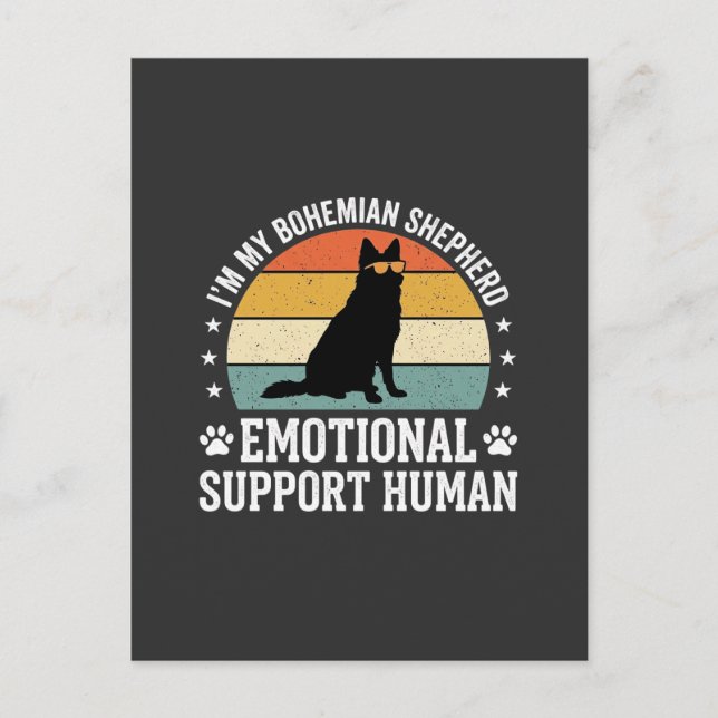 Bohemian Shepherd Emotional Support Human Dog Postcard (Front)