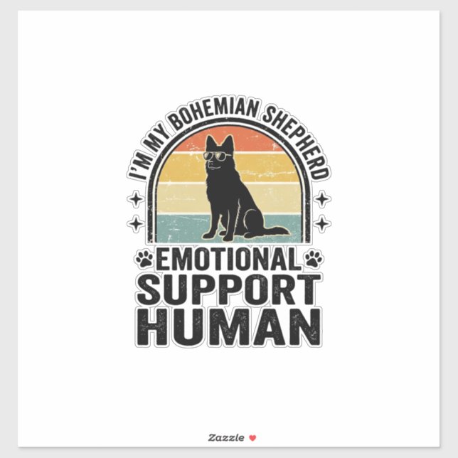 Bohemian Shepherd Emotional Support Human Vintage  (Sheet)