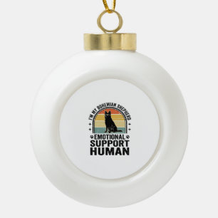 Bohemian Shepherd Emotional Support Human Vintage Ceramic Ball Christmas Ornament