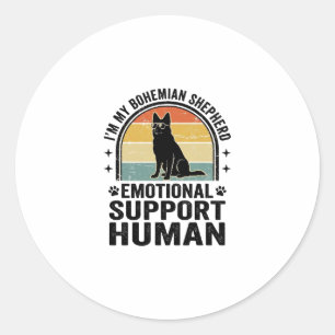 Bohemian Shepherd Emotional Support Human Vintage  Classic Round Sticker