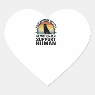 Bohemian Shepherd Emotional Support Human Vintage  Heart Sticker