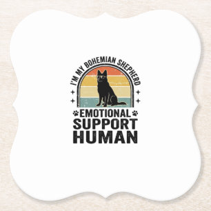 Bohemian Shepherd Emotional Support Human Vintage Paper Coaster