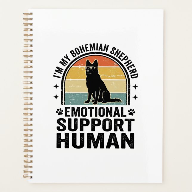 Bohemian Shepherd Emotional Support Human Vintage  Planner (Front)