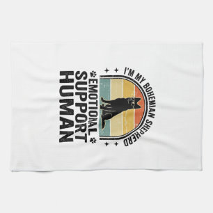 Bohemian Shepherd Emotional Support Human Vintage  Tea Towel
