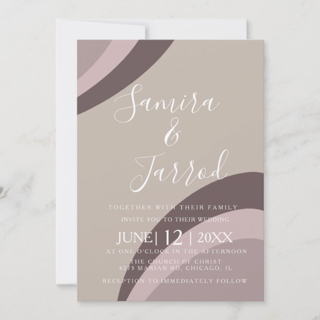 Bohemian Simple Natural Arch Wedding Invitation (Front)
