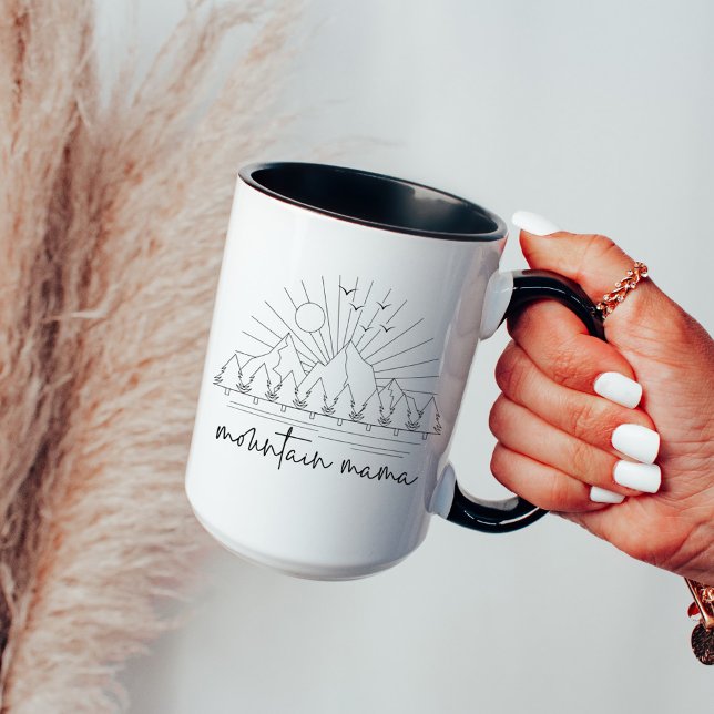 Bohemian Sketched Outdoors Mountain Mama Mug (Creator Uploaded)