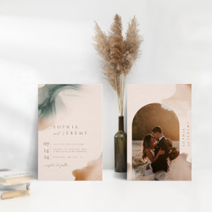 Bohemian Soft Natural Pastel Photo Arch Wedding Invitation
