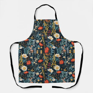 Bohemian Spring Floral Print Apron