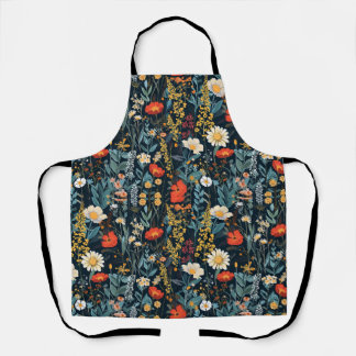 Bohemian Spring Floral Print Apron