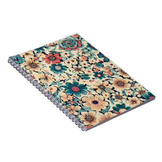 Bohemian Spring Flower Pattern Notebook