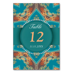 Bohemian Star Wedding Reception Table Number Card