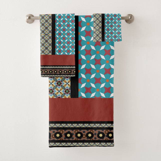 Bohemian Starburst Bath Towel Set (Insitu)