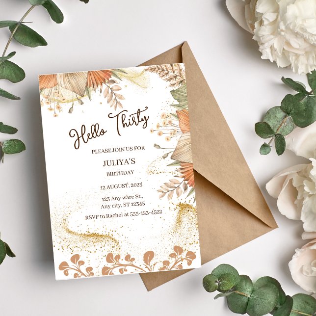 Bohemian style 30th Birthday Party Invitation (Creator Uploaded)