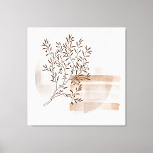 Bohemian Style Abstract Floral Art Canvas Print