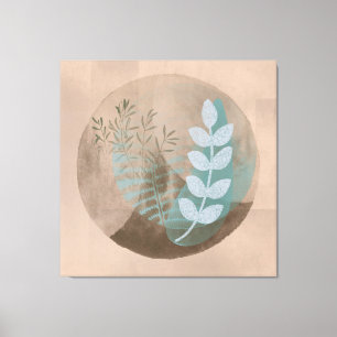 Bohemian Style Abstract Floral Art Canvas Print
