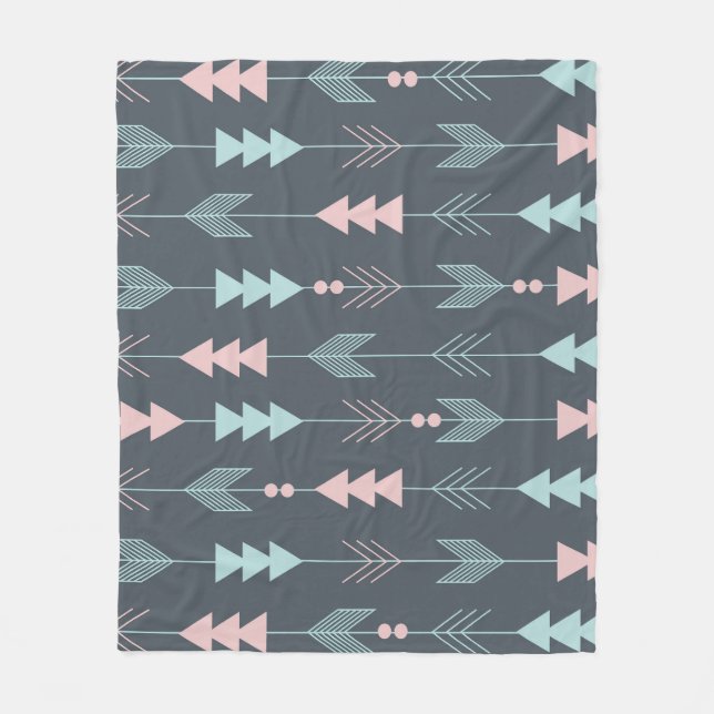 Bohemian Style Boho: Ethnic Seamless Pattern Fleece Blanket (Front)