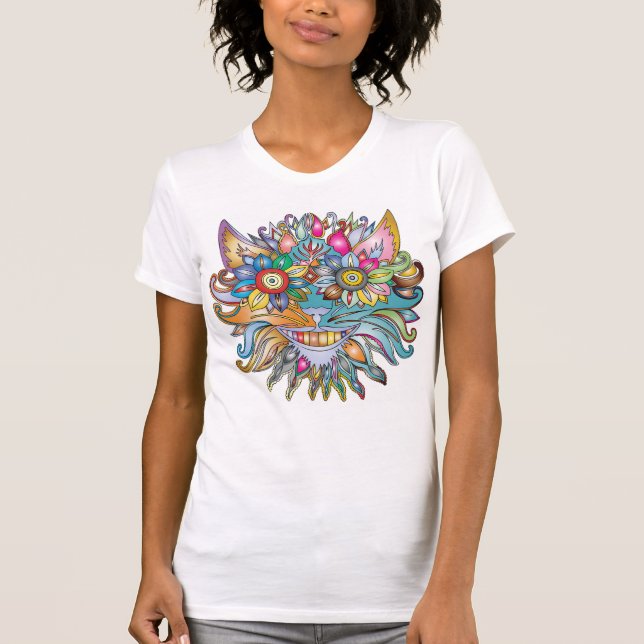 Bohemian Style Cat Face T-Shirt (Front)