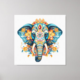 Bohemian Style Elephant Canvas Print