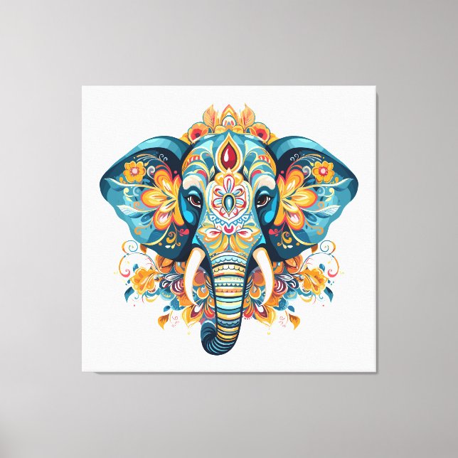 Bohemian Style Elephant Canvas Print (Front)