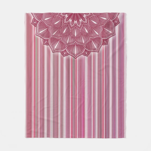 Bohemian Style with Stripes Fleece Blanket (Front)