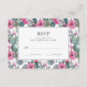 Bohemian Succulent & Floral - Wedding RSVP Card