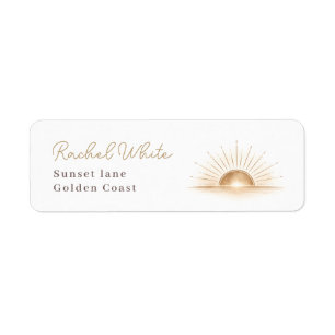 Bohemian Sunburst Baby Shower Party Return Address