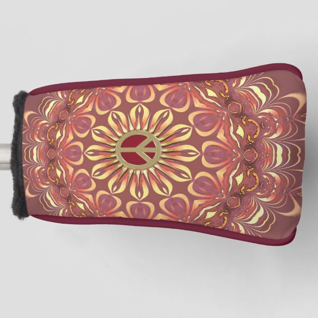 Bohemian Sunshine Peace Flower of Life Golf Head Cover (Front)