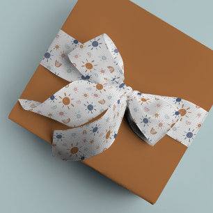 Bohemian Sunshines and Rainbows in Earth Tones Grosgrain Ribbon