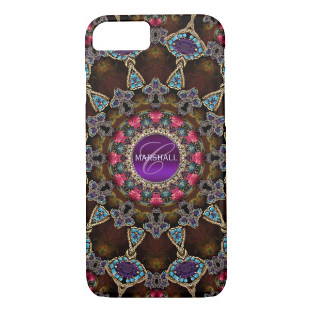 Bohemian Tapestry Art Monogram Case-Mate iPhone Case (Back)