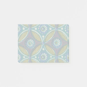 Bohemian Teal and Purple Mosaic Floral Pattern Post-it Notes