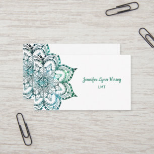 Bohemian Teal Mandala LMT Business Card
