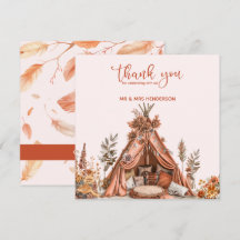Bohemian Tent Wildflower Wedding Thank You Card