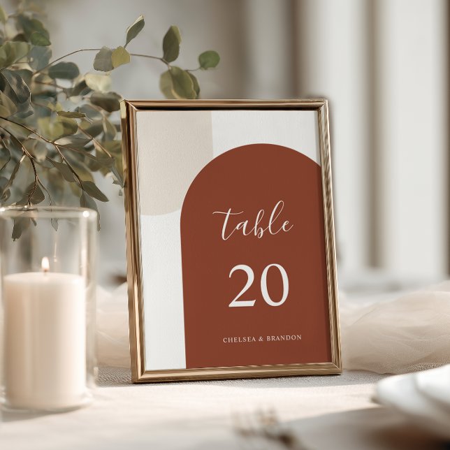 Bohemian Terracotta Arch Wedding Table Number (Creator Uploaded)
