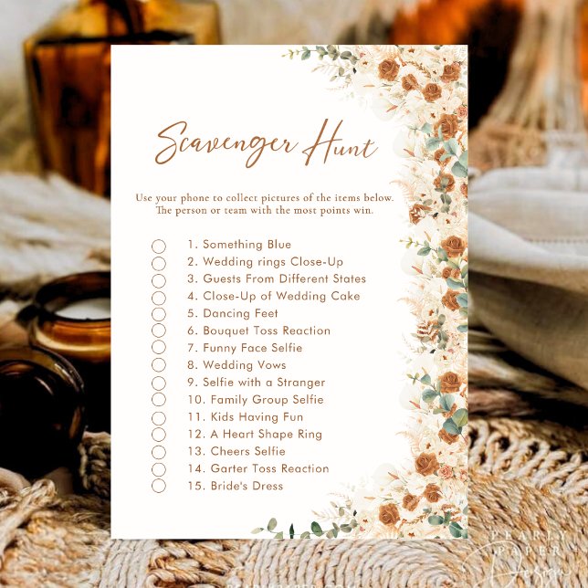 Bohemian Terracotta Bridal Shower Scavenger Hunt  (Creator Uploaded)