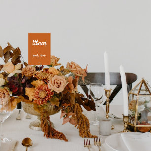 Bohemian Terracotta Custom Wedding Table Name Number