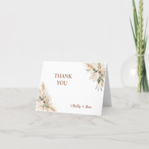 Bohemian Terracotta Green Baby Shower Thank You Card
