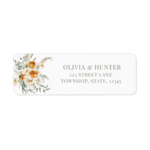 Bohemian Terracotta Wedding Return address Label
