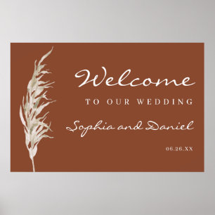 Bohemian Terracotta Wedding Welcome Sign