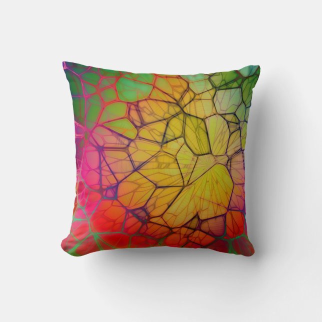 Bohemian Tie-Dye Style Throw Pillow (Front)