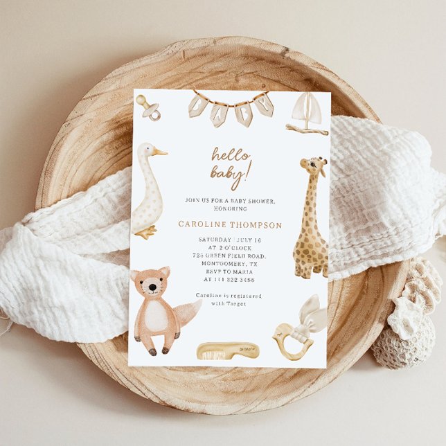 Bohemian Toys Gender Neutral Baby Shower Invitation (Creator Uploaded)