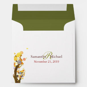 Bohemian Tree Theme Wedding Invitation Envelope