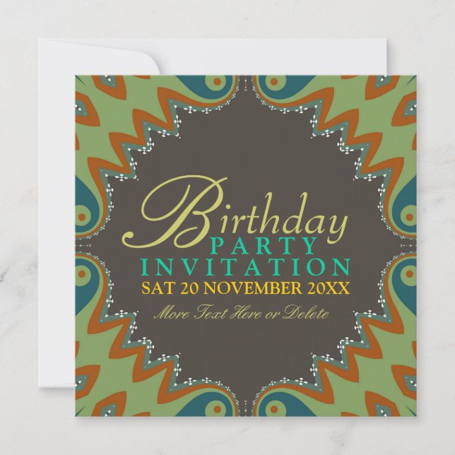 Bohemian Tribal Birthday Party Invitations (Front)
