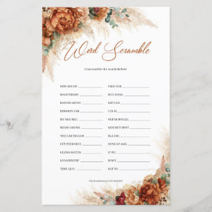 Bohemian tropical beach terracotta Word Scramble