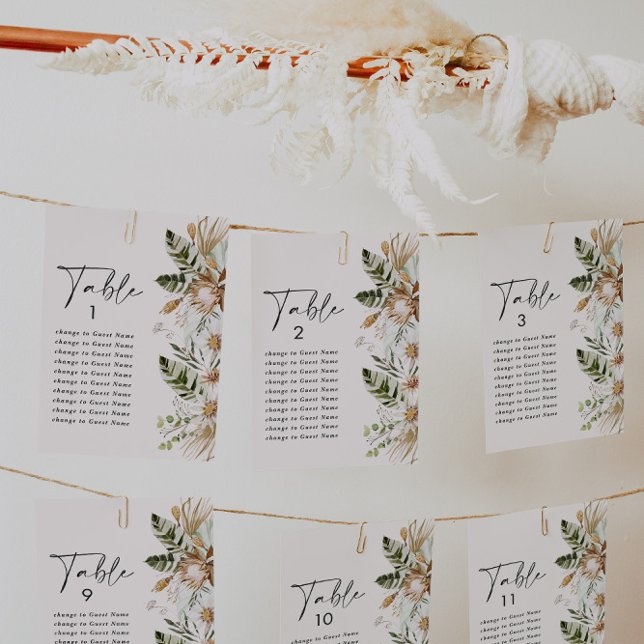 Bohemian tropical elegant wedding seating plan a-z (Creator Uploaded)