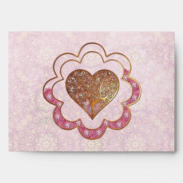 Bohemian Valentine Whimsey 3D WEDDING VALENTINES Envelope (Front)
