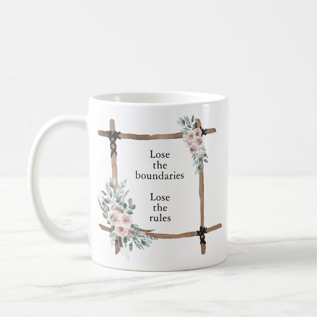Bohemian Vibe Aquarian Age Saying Coffee Mug (Left)