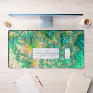 Bohemian Vibrant Trippy Fractal Abstract Spiral Desk Mat