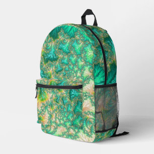 Bohemian Vibrant Trippy Fractal Abstract Spiral Printed Backpack