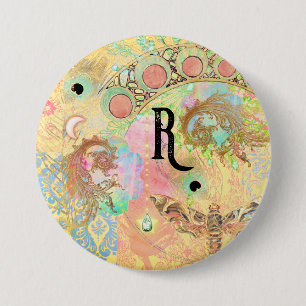 Bohemian vintage art unique hippie pastel whimsica 7.5 cm round badge