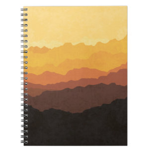 Bohemian wall art, pastel mountain. notebook